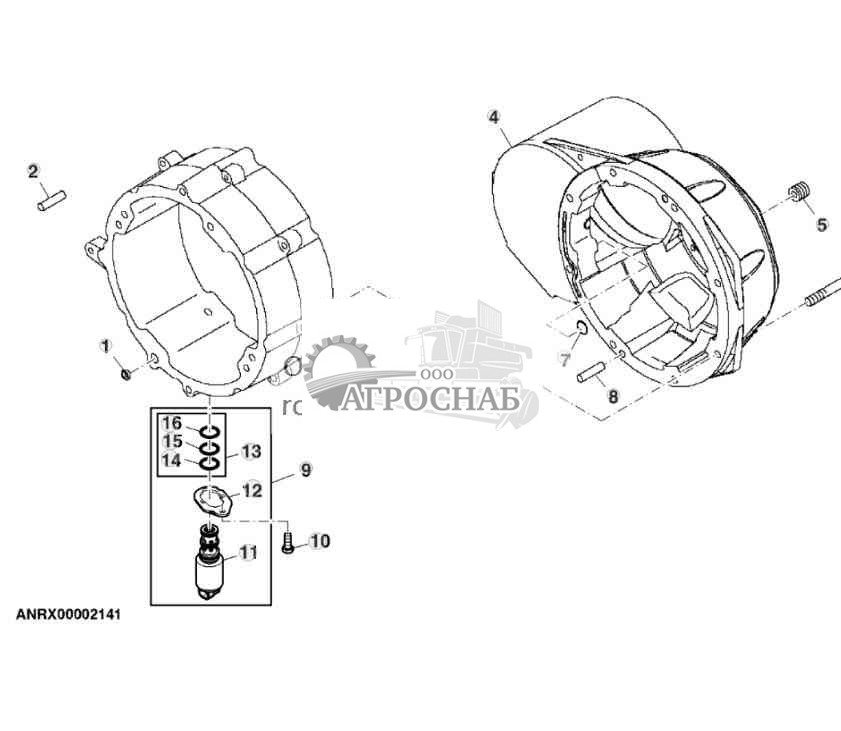 Transmission Case Cover And Spacer Housing (12-Speed Syncro  24-Speed PowrSync™) 